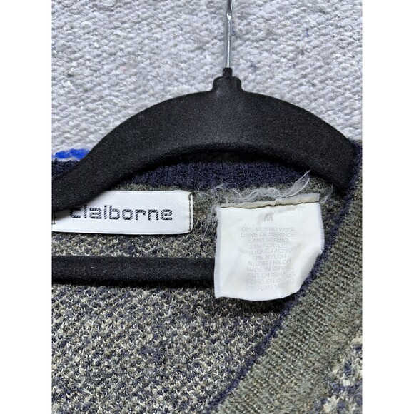 Vintage 90s Mens Claiborne Knit Merino wool Sweater Medium Kurt Kobain - Picture 7 of 8